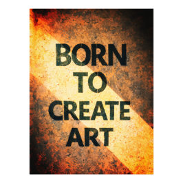 Foto Born to Create Art Motivational Quote Textured Wal