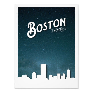 Foto Boston by Night Skyline - Boston, Massachusetts, U
