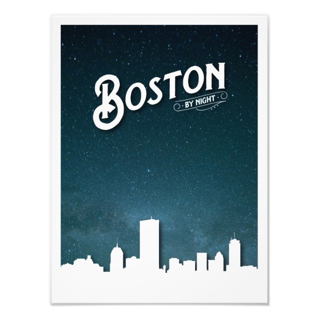 Foto Boston by Night Skyline - Boston, Massachusetts, U (Frente)