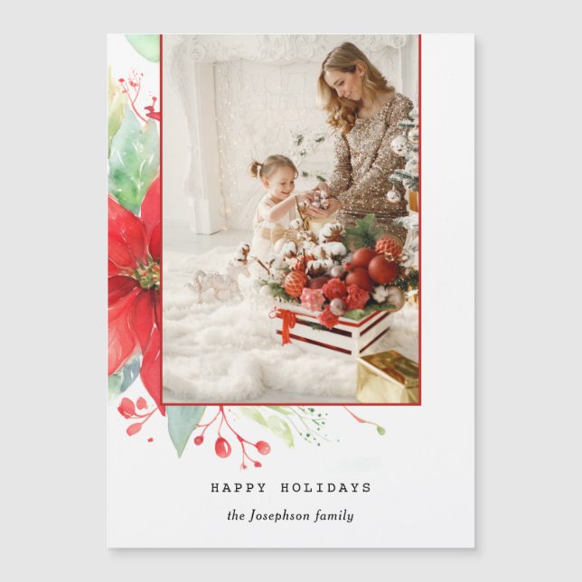 Foto Botânica de Natal Modern Watercolor (Frente)