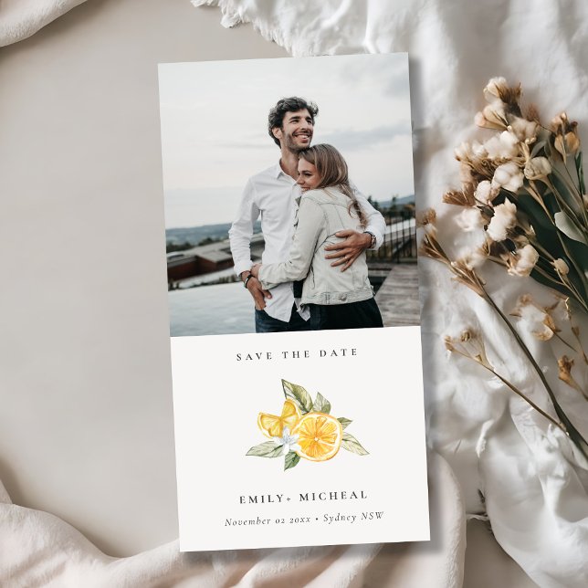 Foto Botânica Mínima De Limão Salve O Cartão Data (Criador carregado)