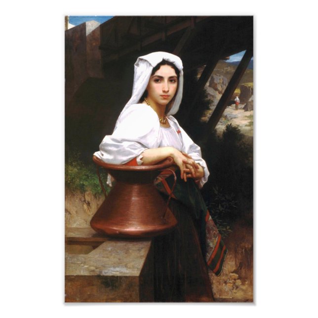 Foto Bouguereau Garota Italiana Desenhando Impressão de (Frente)