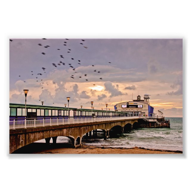 Foto Bournemouth Pier E Beach Dorset England (Frente)