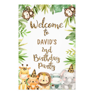 Foto Boys Safari Animal Birthday - Sinal de Boas-vindas