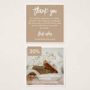 Foto Branca e Código Promo Muito Obrigado