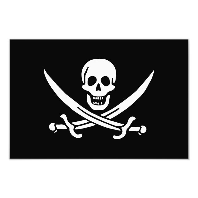 Foto Branco, Bandeira Pirata, Calico Jack, Caveira e Cu (Frente)