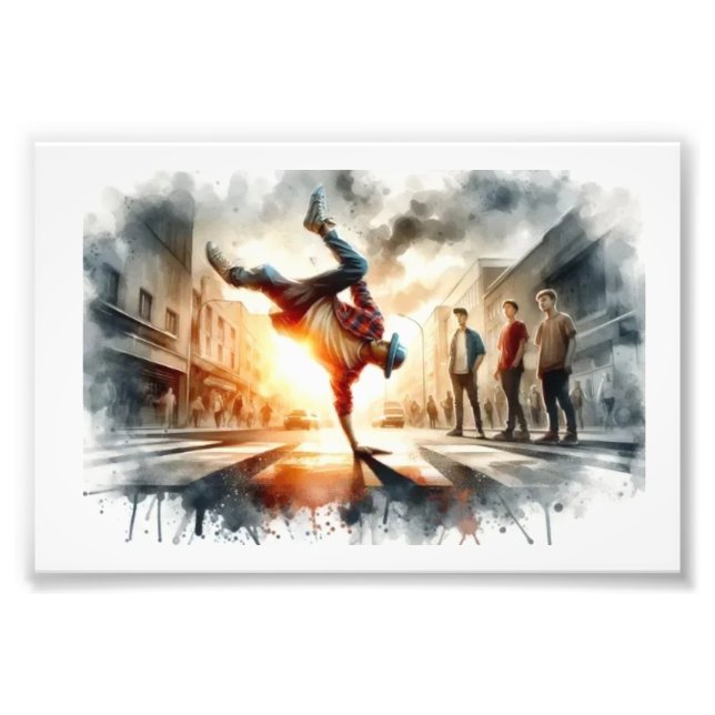 Foto Breakdance de Rua ao Pôr do Sol, (Frente)