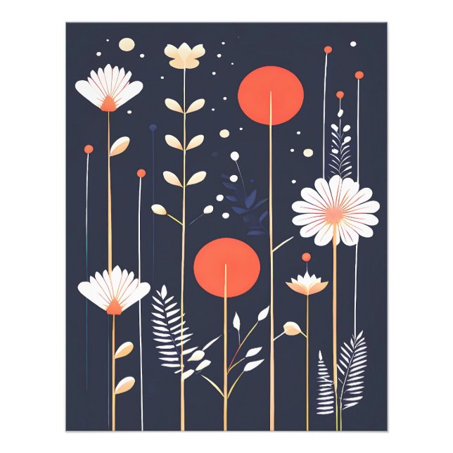 Foto Bright Floral abstrato Art (Frente)