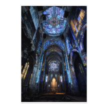 Brilho da Projeção de Vidro Colorido da Catedral A