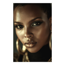 Foto Brilho Dourado Melanina Retrato Feroz
