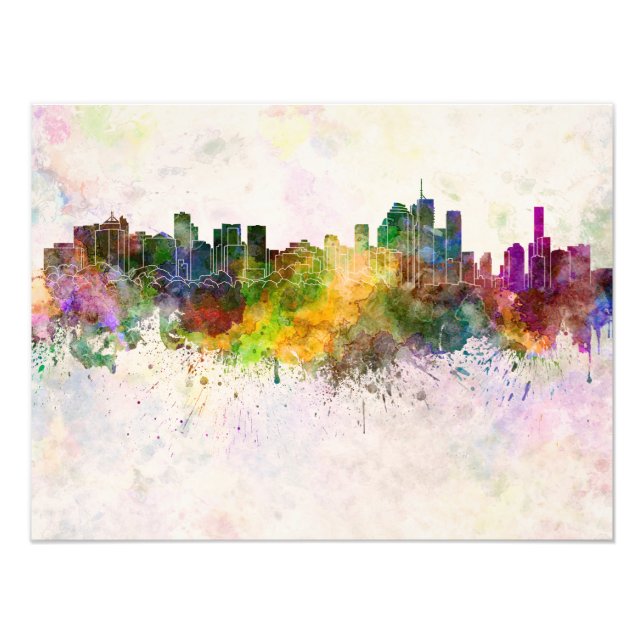 Foto Brisbane skyline in watercolor background (Frente)