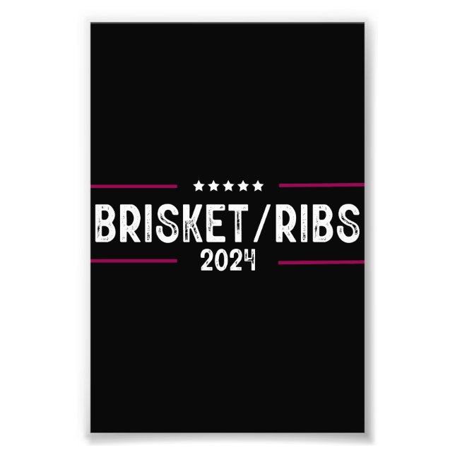 Foto Brisket Ribs 2024 Barbecue Eleição Política (Frente)