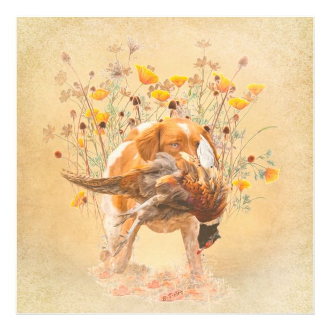 Foto Brittany Spaniel, caçando café faisão Mug T-Sh (Frente)