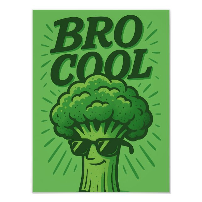 Foto Bro Cool Funny Green Broccoli Design (Frente)