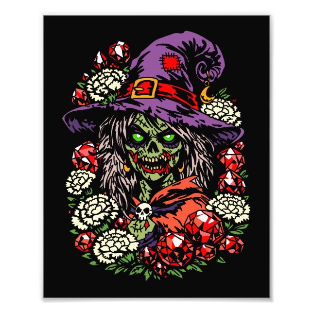 Foto Bruxa Zumbi de Janeiro com Gemas e Flores (Frente)
