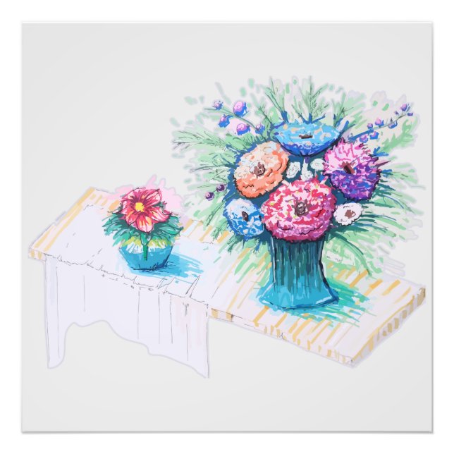 Foto Buquê de flores colorido e vibrante (Frente)