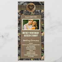 Foto Burlap + Programas De Casamento De Camo De Co