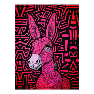Foto Burro Tribal Neon – Arte Ousada e Psicodélica para