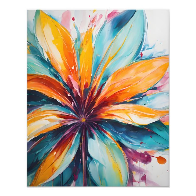 Foto Burst of Brilliance: Arte da Flor Abstrato (Frente)