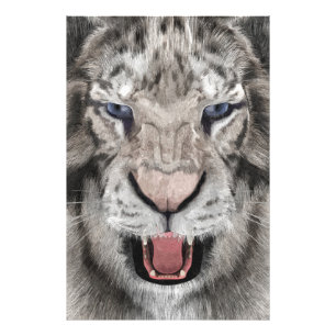 Foto Cabeça de Tigre Branco Estética da Vida Selvagem