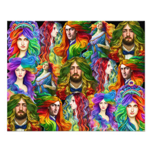 Foto Cabelo arco-íris Deusa homens mulheres Fantasia Ar