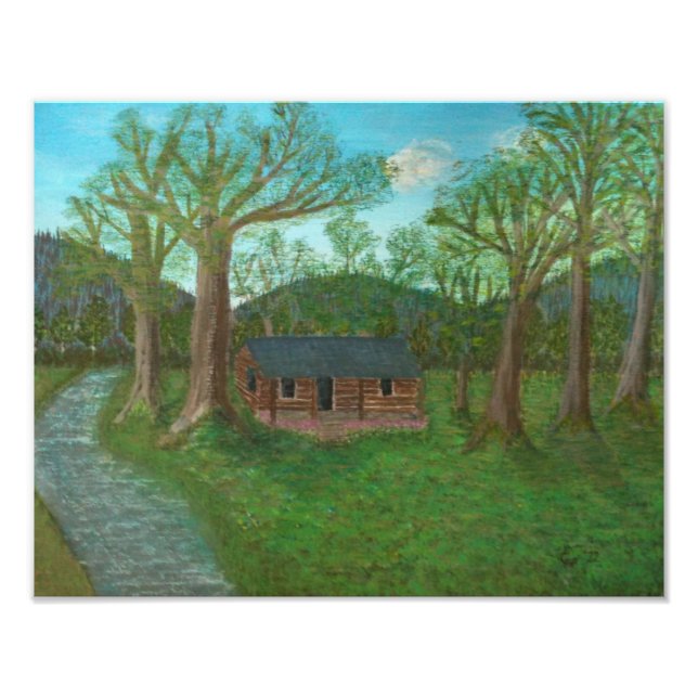 Foto Cabina e Árvores de Log (Frente)