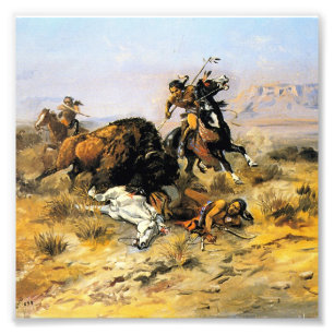 Foto “Caça ao Búfalo” Arte Cowboy por Charles Russell