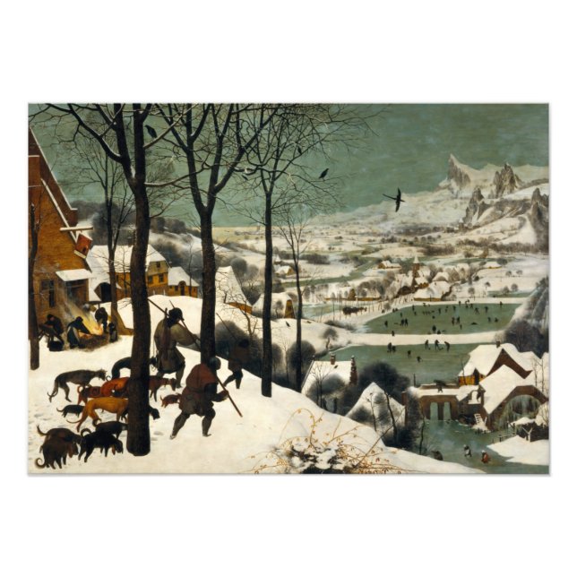 Foto Caçadores na neve por Pieter Bruegel, o Velho (Frente)