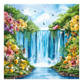 Foto Cachoeira pintada à aquarela