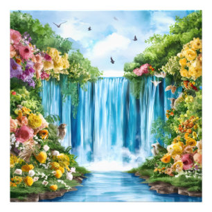 Foto Cachoeira pintada à aquarela