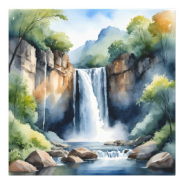Foto Cachoeira pintada à aquarela