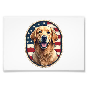 Foto Cachorro Patriótico Insígnia Golden Retriever Cami
