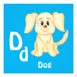 Foto Cachorro personalizado ABC: Letra D - Adicione seu