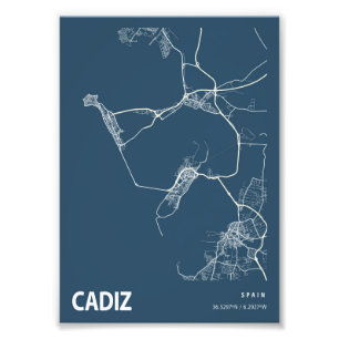 Foto Cádis - Mapa da Cidade do Blueprint Espanha