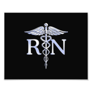 Foto Caduceus de prata do RN da enfermeira diplomada no