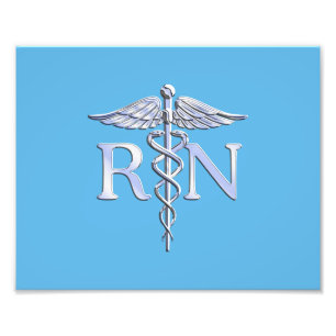 Foto Caduceus do RN da enfermeira diplomada em azuis