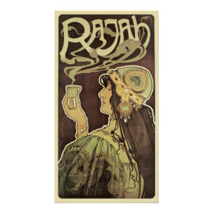 Foto Café Rajah Art Nouveau Vintage, Mulher com Café