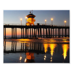 Foto Cais de Huntington Beach do nascer do sol