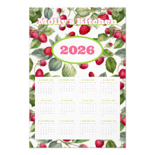 Foto Calendário personalizado de aquarela de framboesas