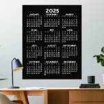 Foto Calendário - Visão vertical do ano de cheio - Pret<br><div class="desc">Preto e branco - Um calendário mínimo básico de 12 meses com um fundo de cor sólida. Uma busca padrão para seu escritório doméstico ou vestiário escolar. As fontes são simples de ler e as cores podem ser alteradas. — Se você abrir a área personalizada, ela levará a você para...</div>