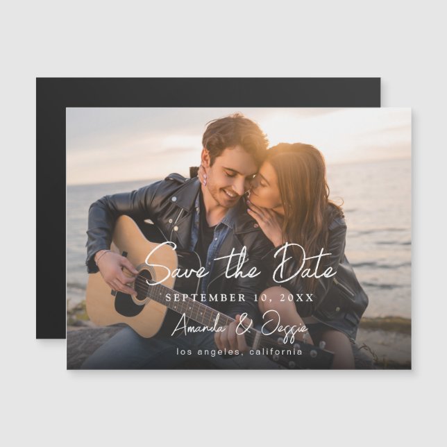 Foto - Caligrafia Horizontal Save the Date 3B (Frente/Verso)
