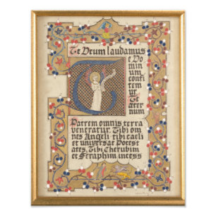 Foto Caligrafia iluminada do hino estilo medieval Latin