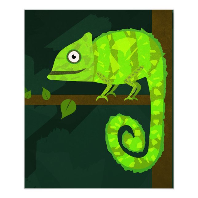 Foto Camaleão verde fofo (Frente)