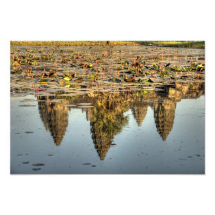 Foto Camboja, Angkor Wat. Reflexo do templo