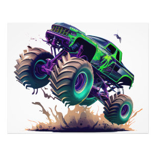 Foto Caminhão Monstro Verde e Roxo