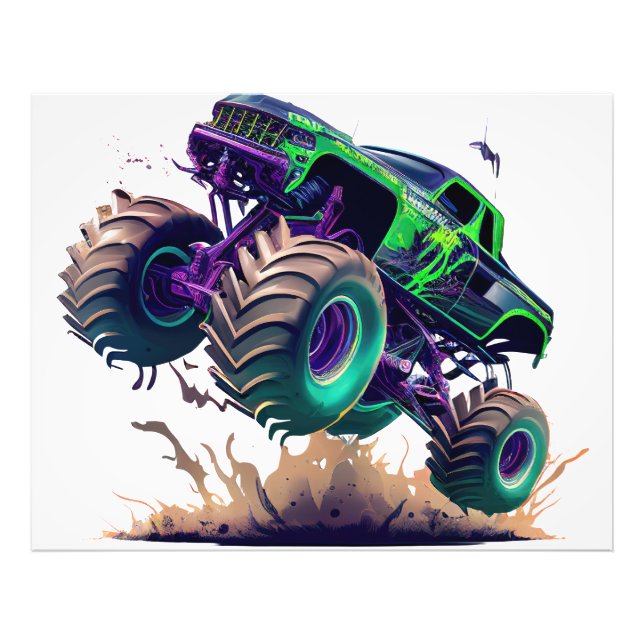 Foto Caminhão Monstro Verde e Roxo (Frente)
