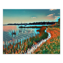 Foto Caminho Costeiro do Oceano ao Pôr do Sol