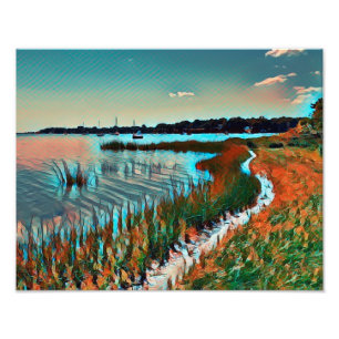 Foto Caminho Costeiro do Oceano ao Pôr do Sol