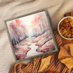 Foto Caminho iluminado por uma floresta cor-de-rosa