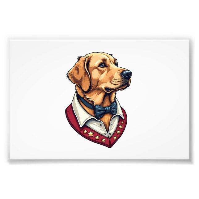 Foto Camisa de cachorro patriótica vintage Retriever do (Frente)